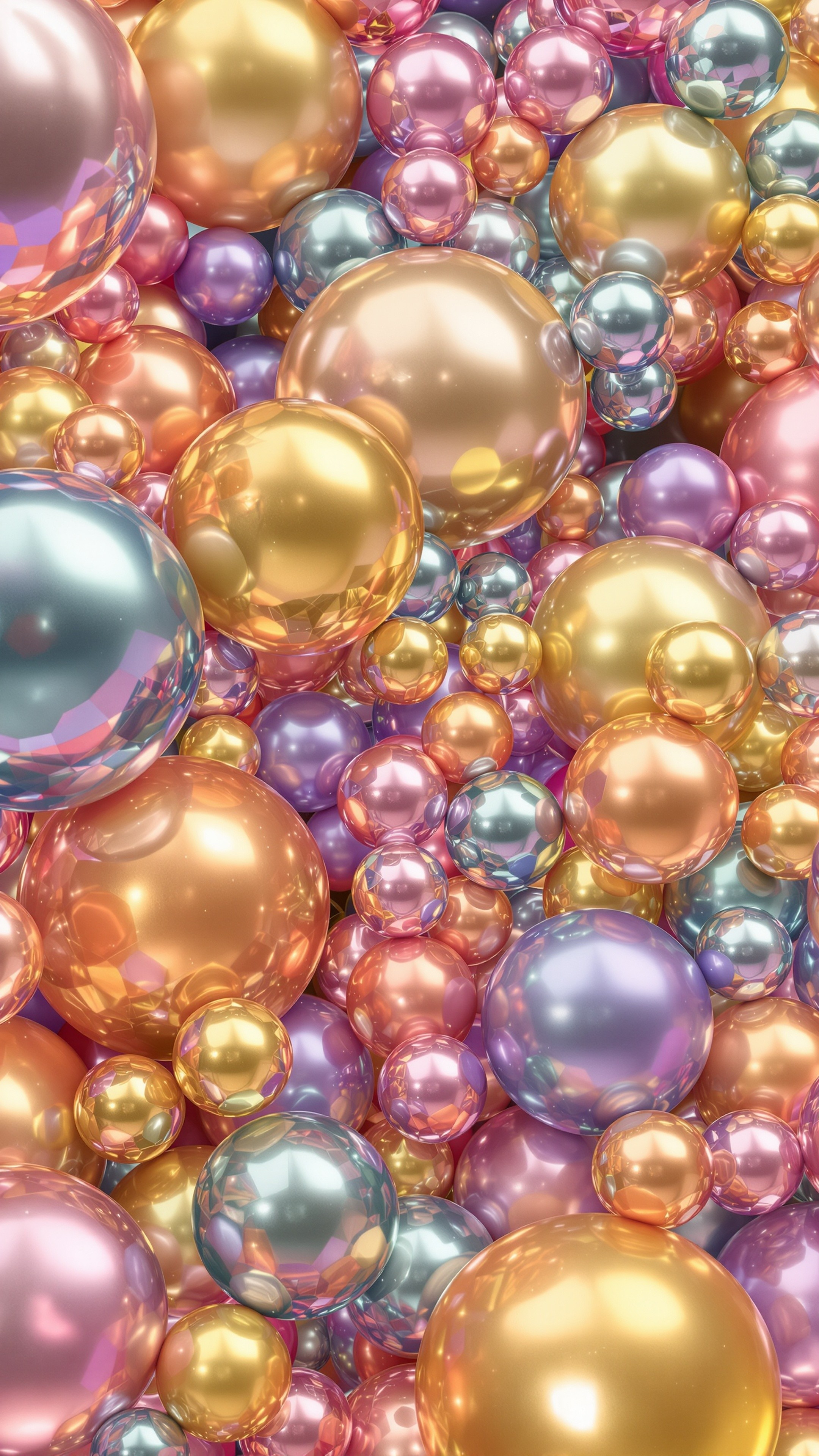 Spheres Metal - Abstract phone wallpaper 2160x3840