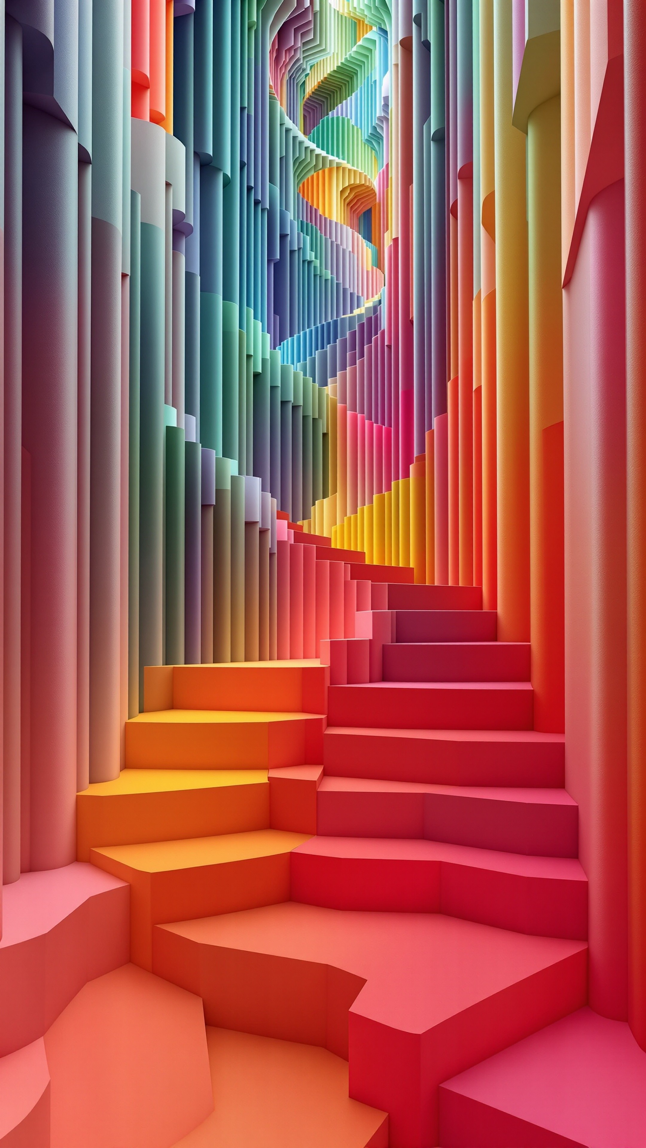Stairs Fractal - Abstract phone wallpaper 2160x3840