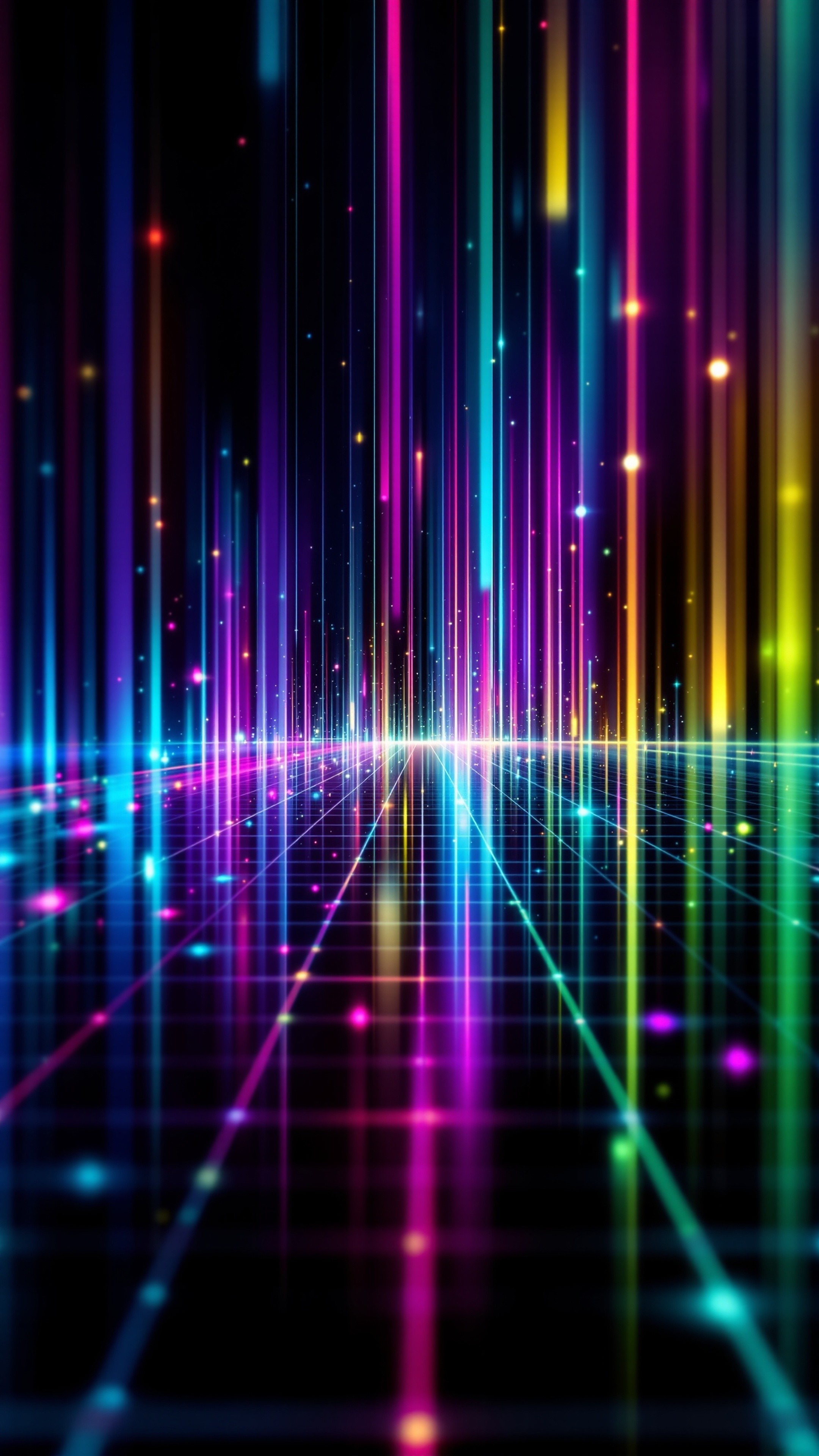 Hologram Grid - Abstract phone wallpaper 2160x3840