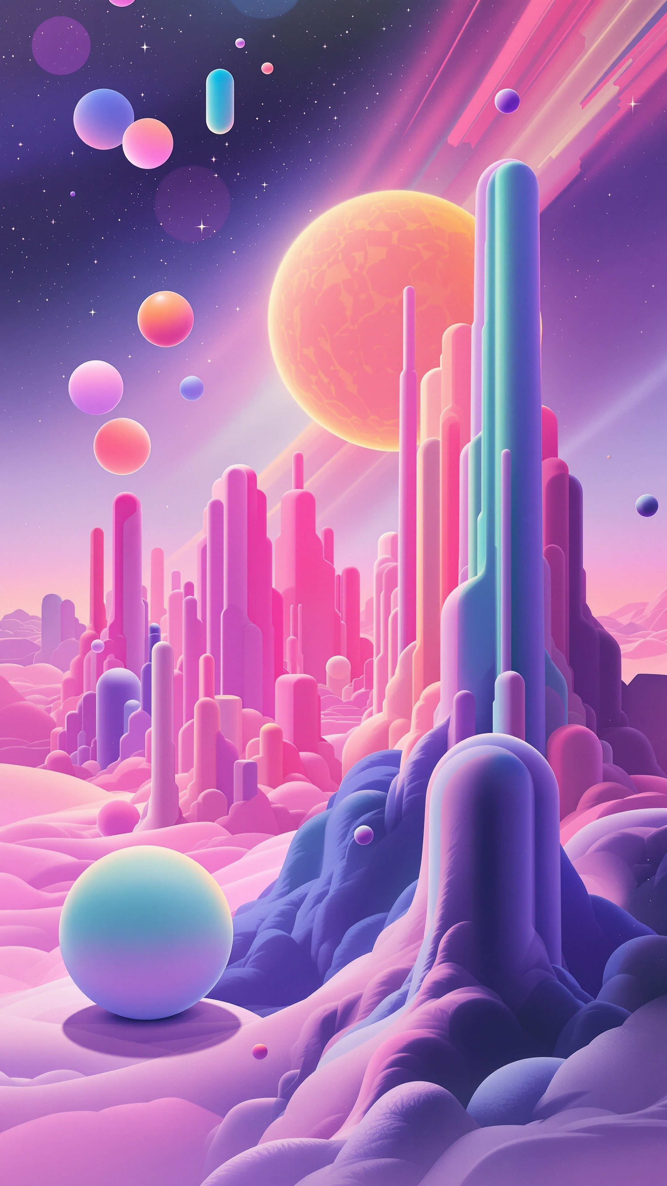Airbrush 80s - Abstract phone wallpaper 2160x3840