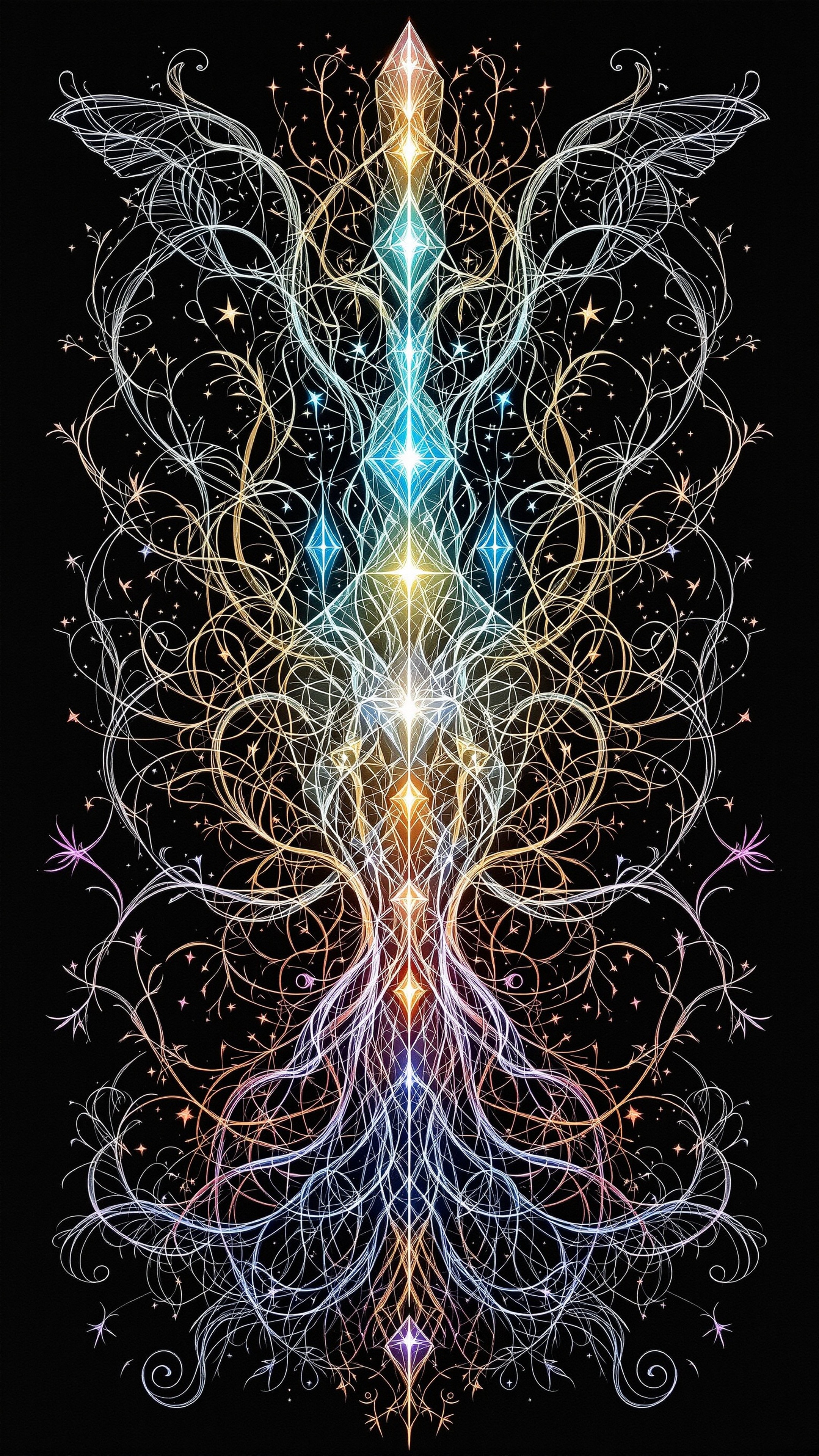 Crystal Mandala - Abstract phone wallpaper 2160x3840