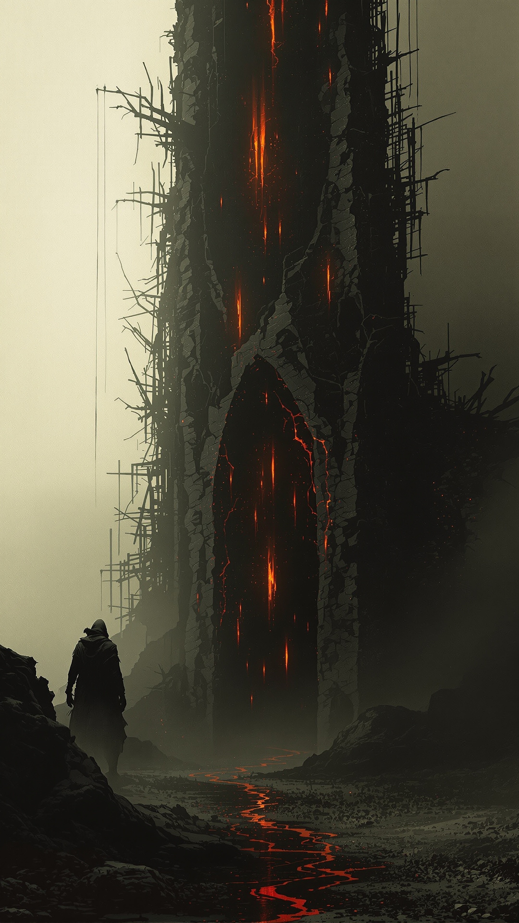 Gates Hell Beksinski - Abstract phone wallpaper 2160x3840