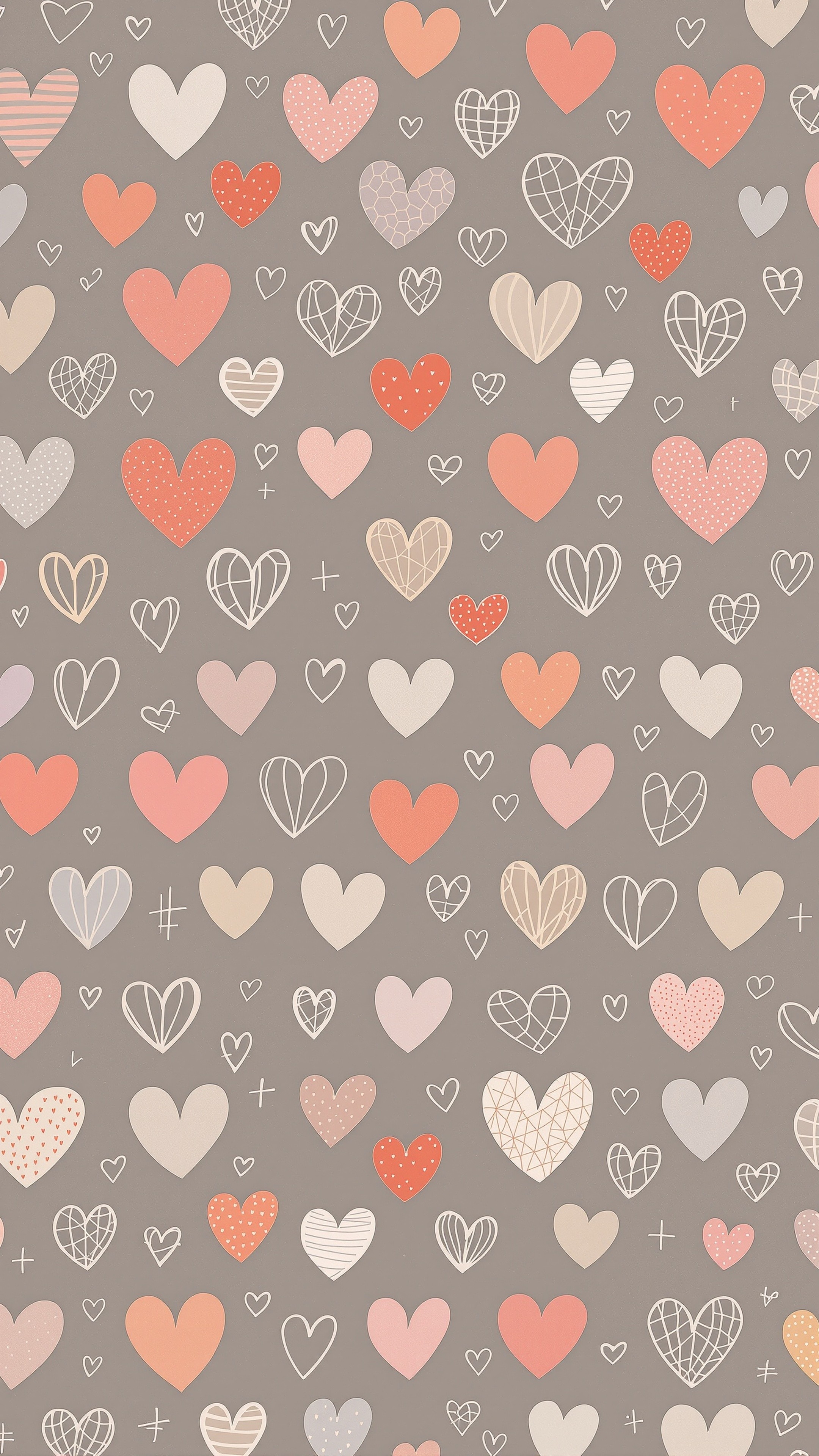 Hearts Pattern - Abstract phone wallpaper 2160x3840