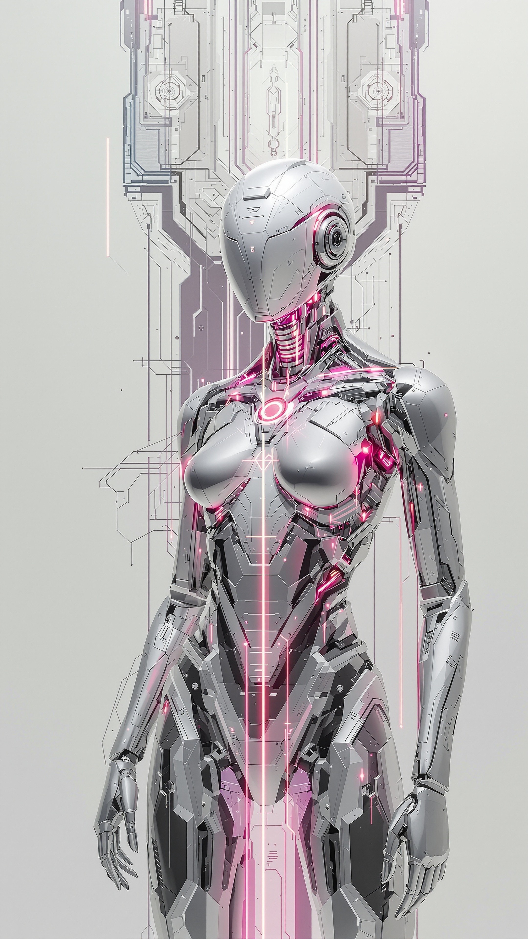 Humanoid Cyborg - Abstract phone wallpaper 2160x3840