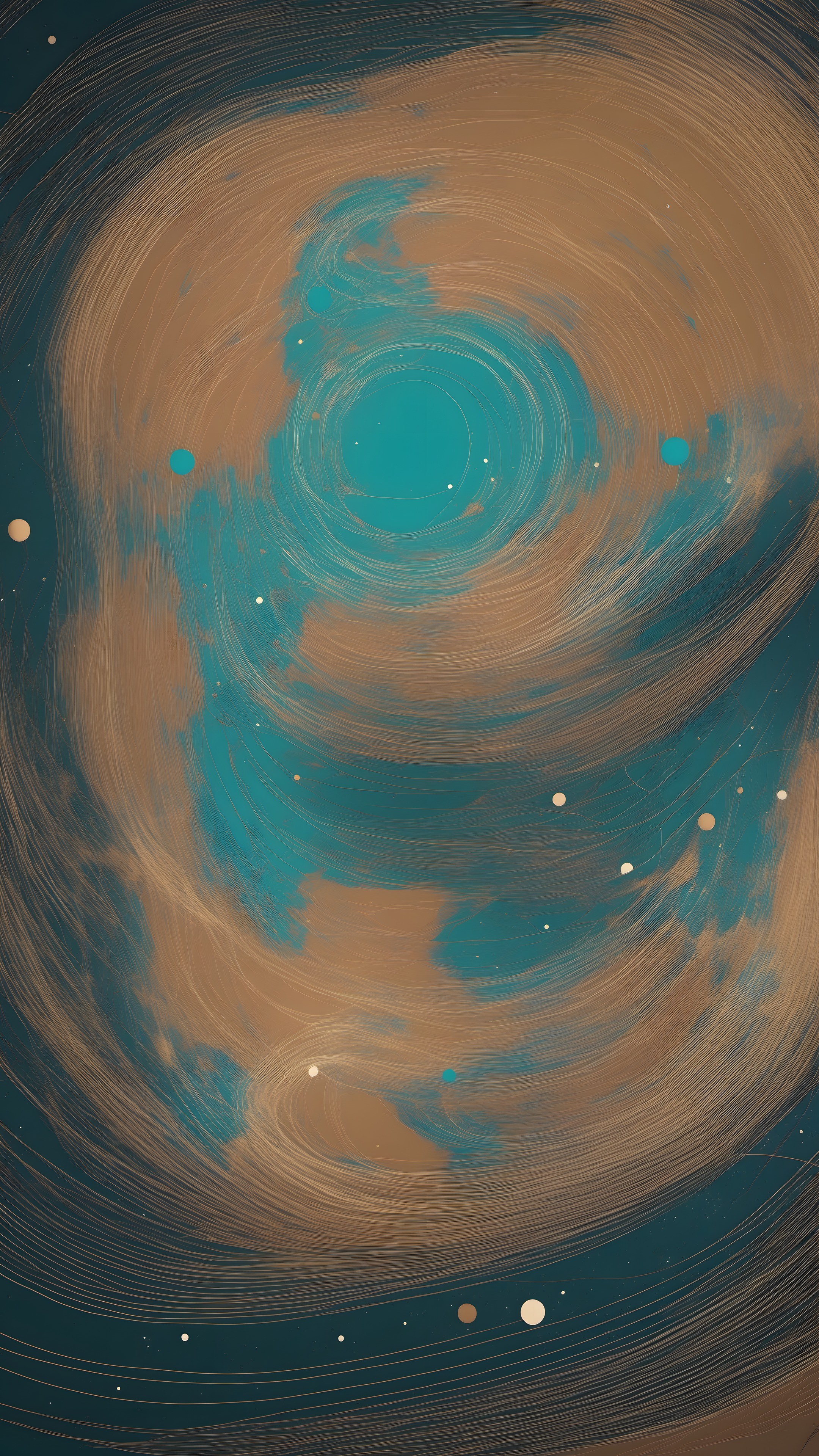 Retrofuture Planets - Abstract phone wallpaper 2160x3840