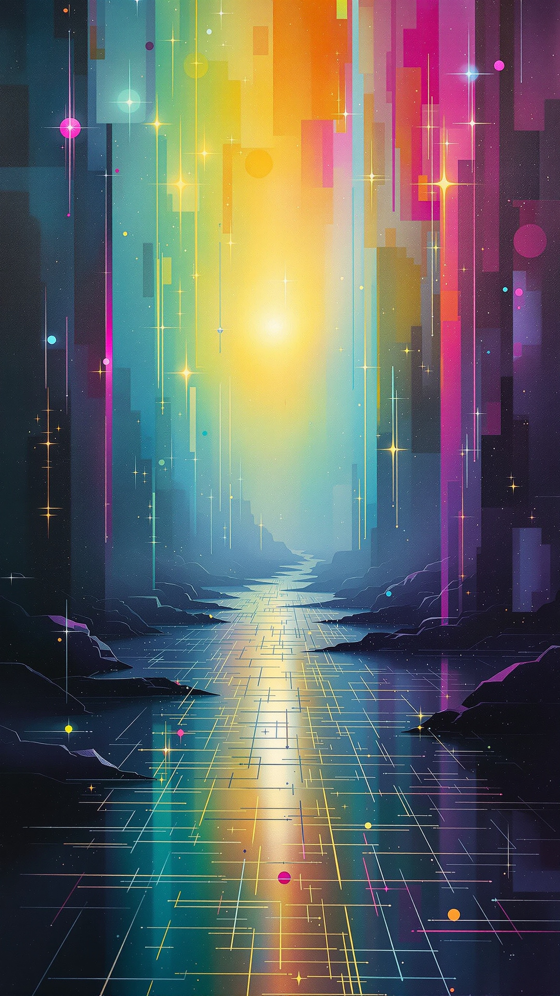 Technodrome Path - Abstract phone wallpaper 2160x3840