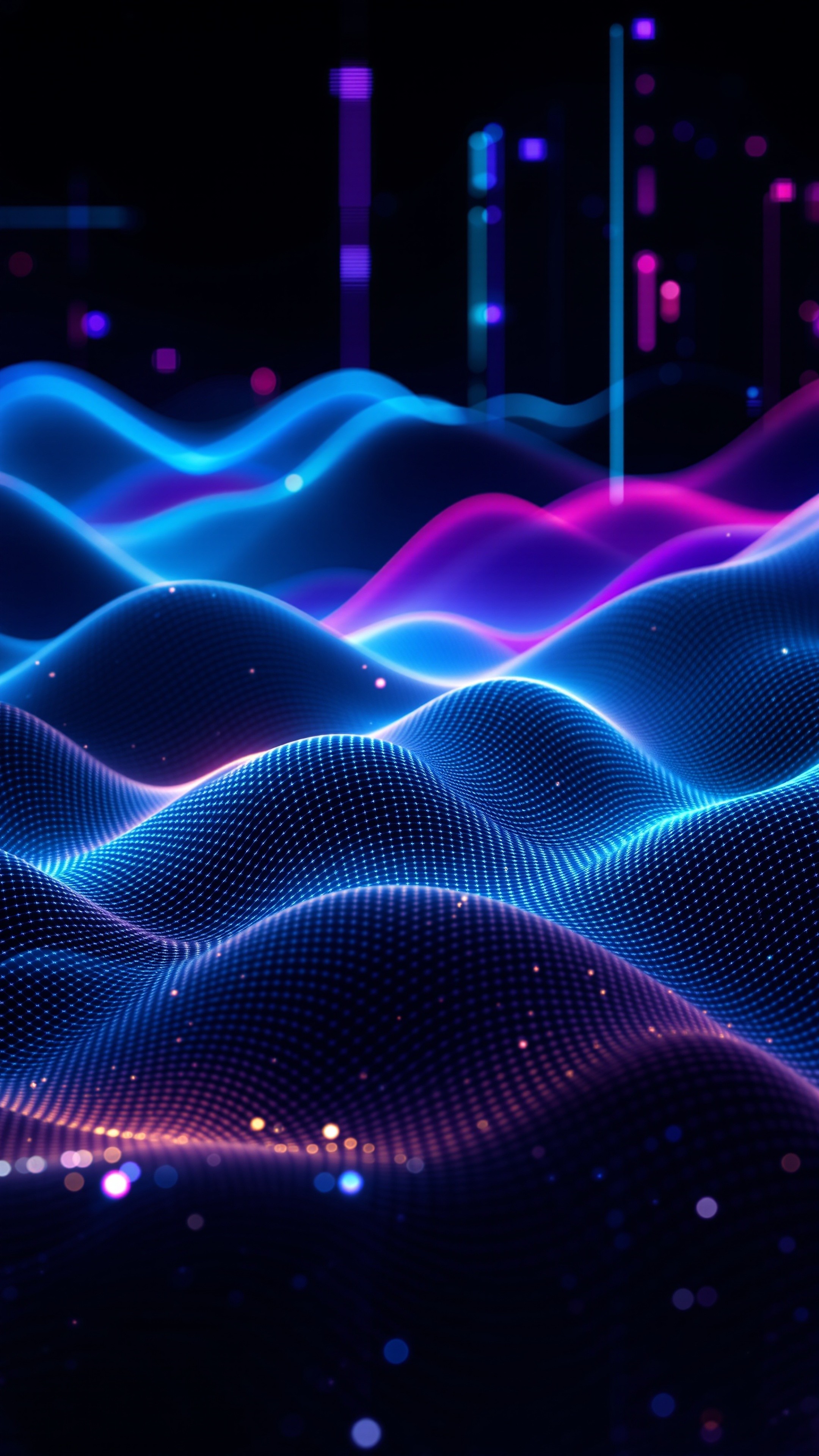 Digital Wave - Abstract phone wallpaper 2160x3840