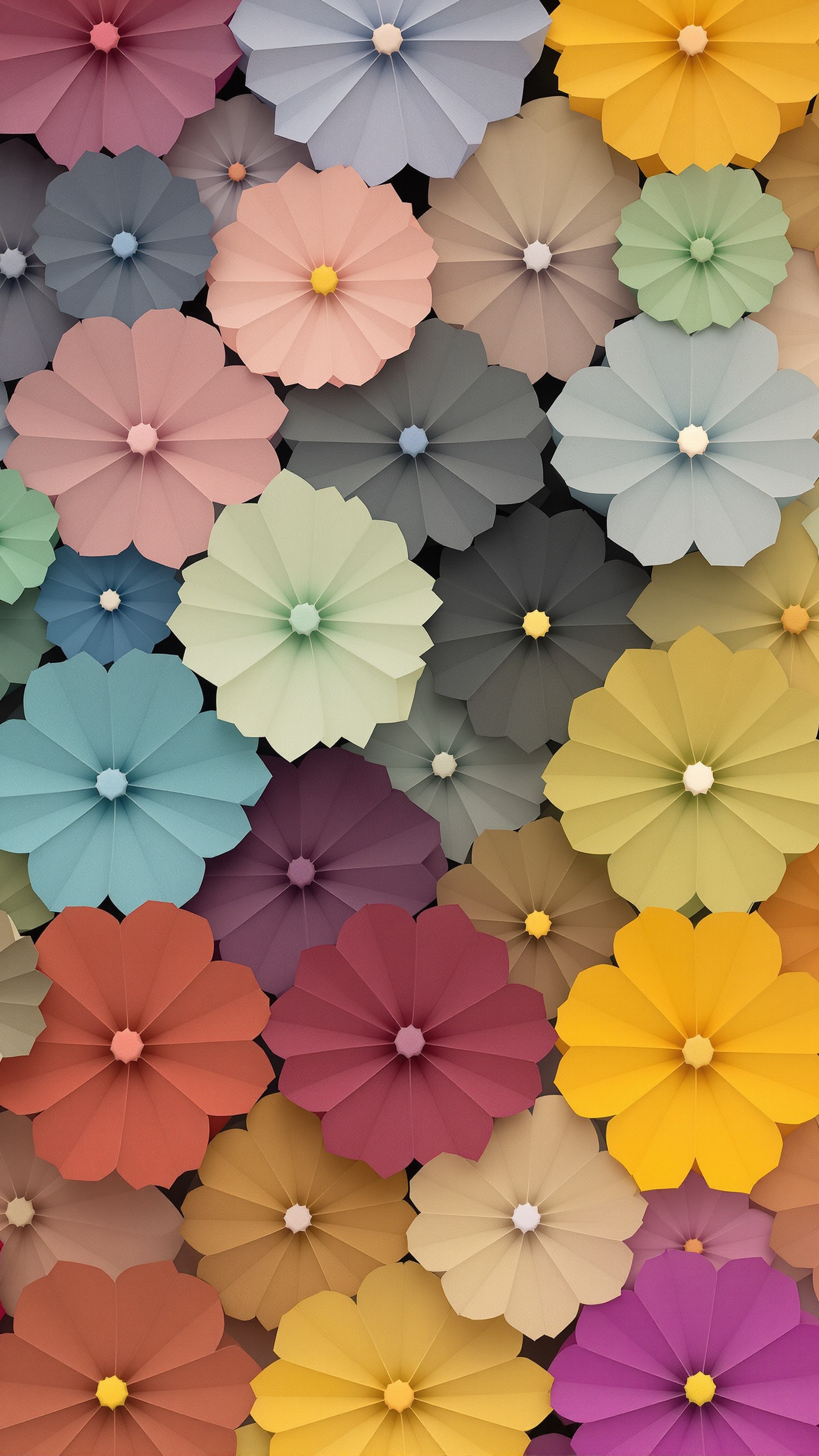 Hexagons Flower - Abstract phone wallpaper 2160x3840