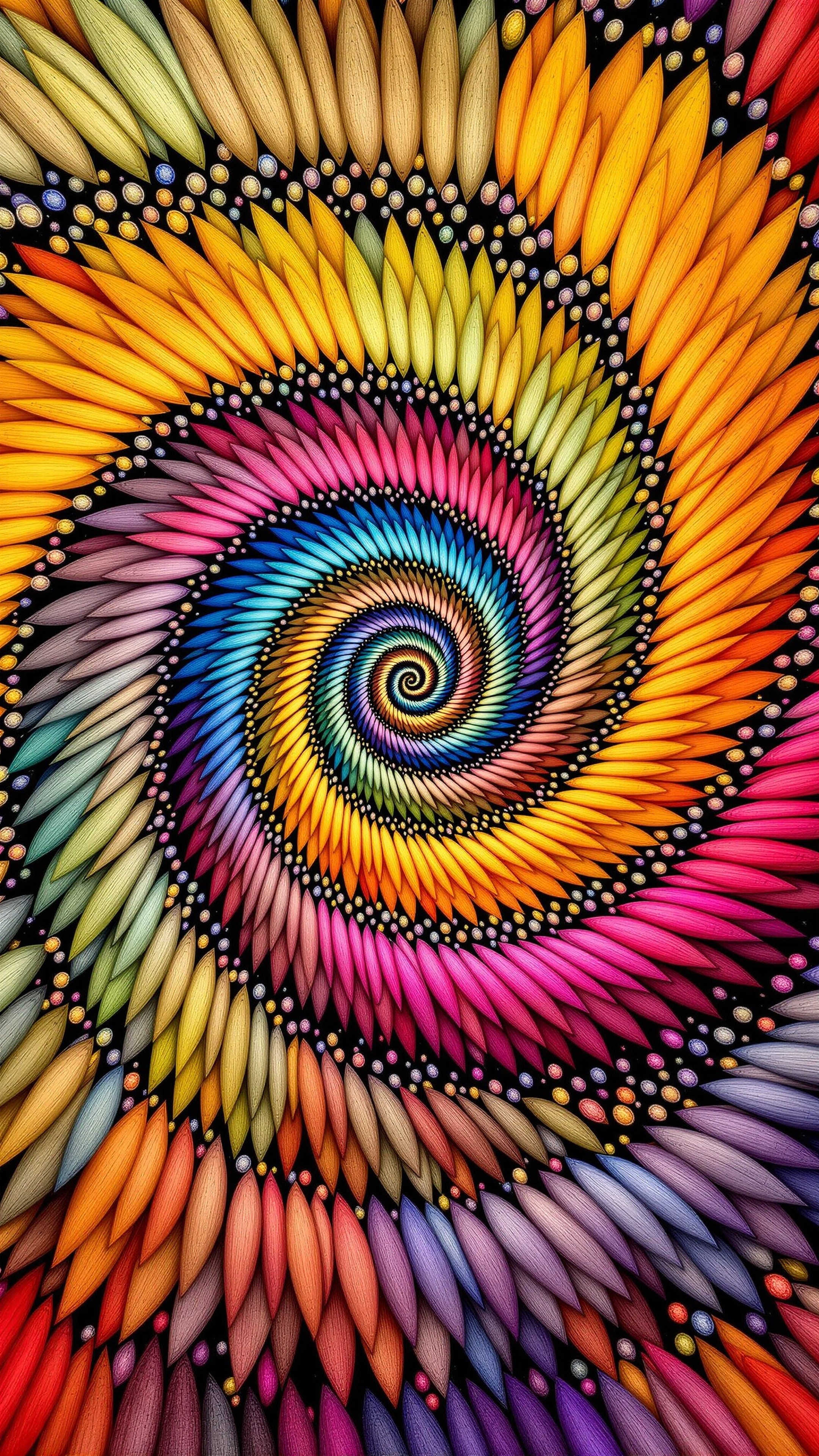 Spiral Fermat - Abstract phone wallpaper 2160x3840