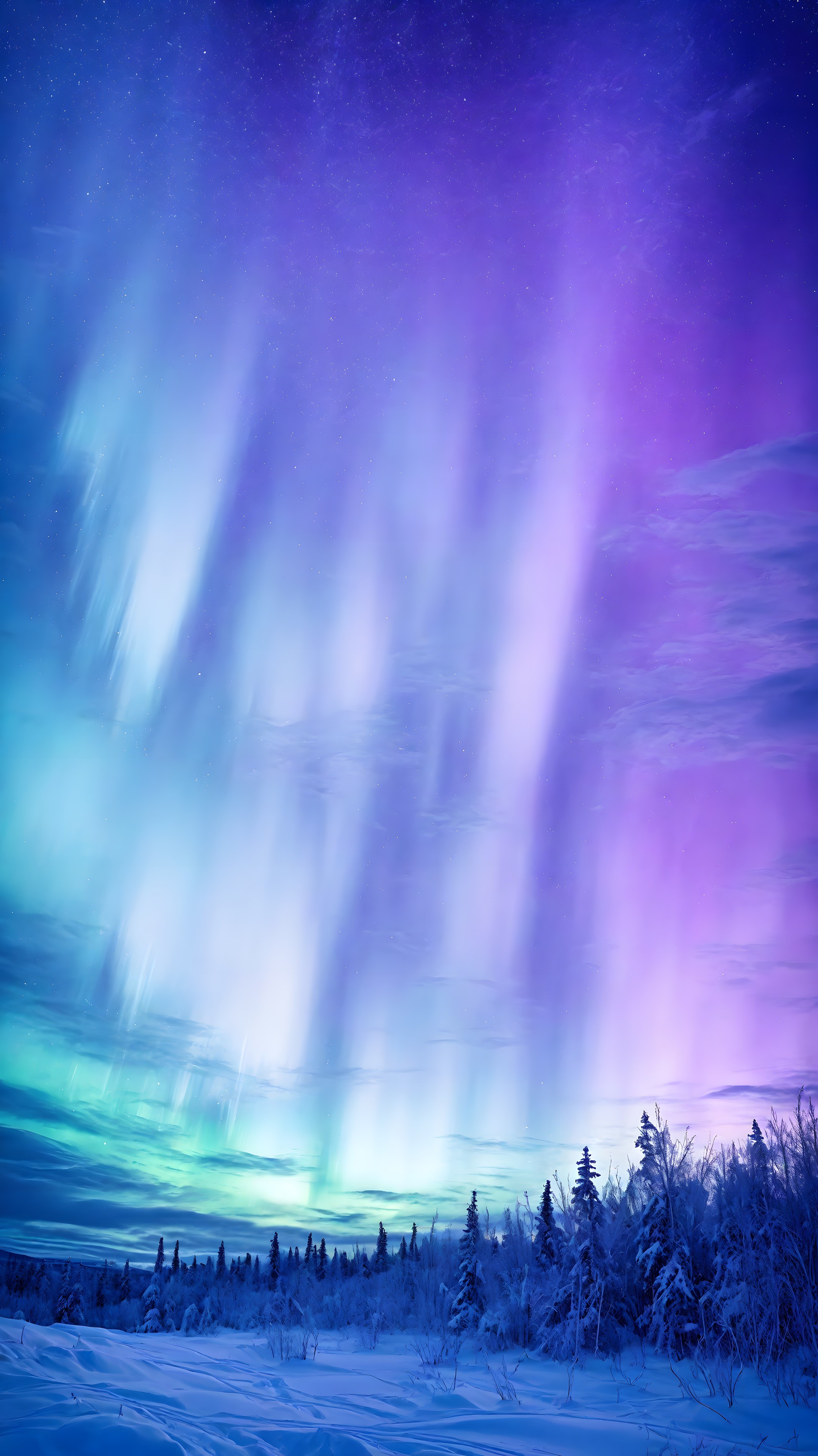 Glass Over Aurora - Abstract phone wallpaper 2160x3840