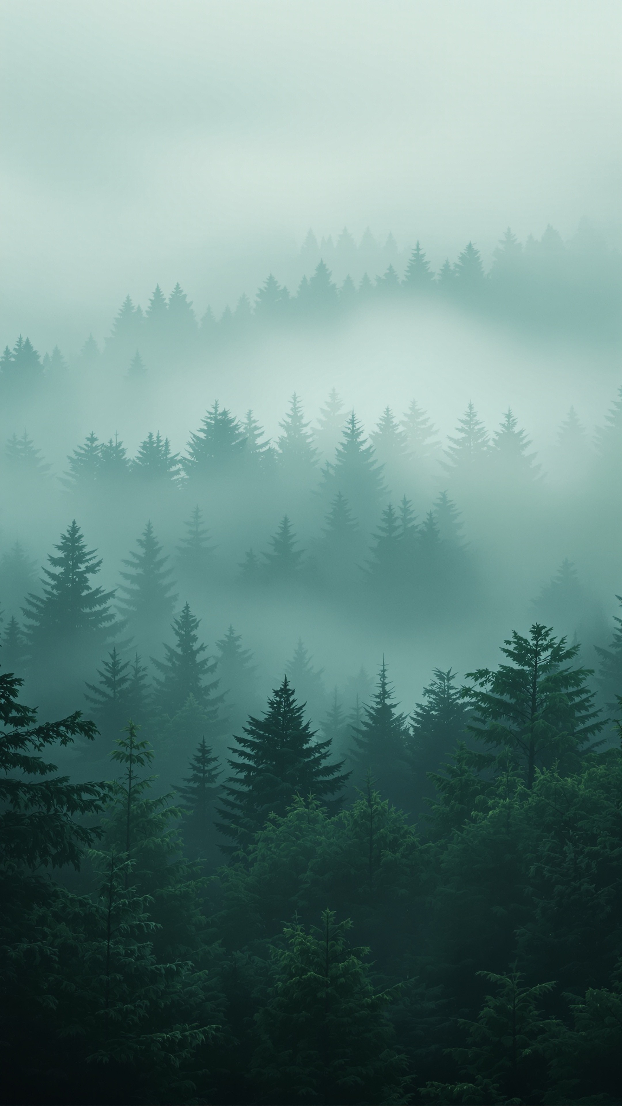 Verdant Misty - Abstract phone wallpaper 2160x3840