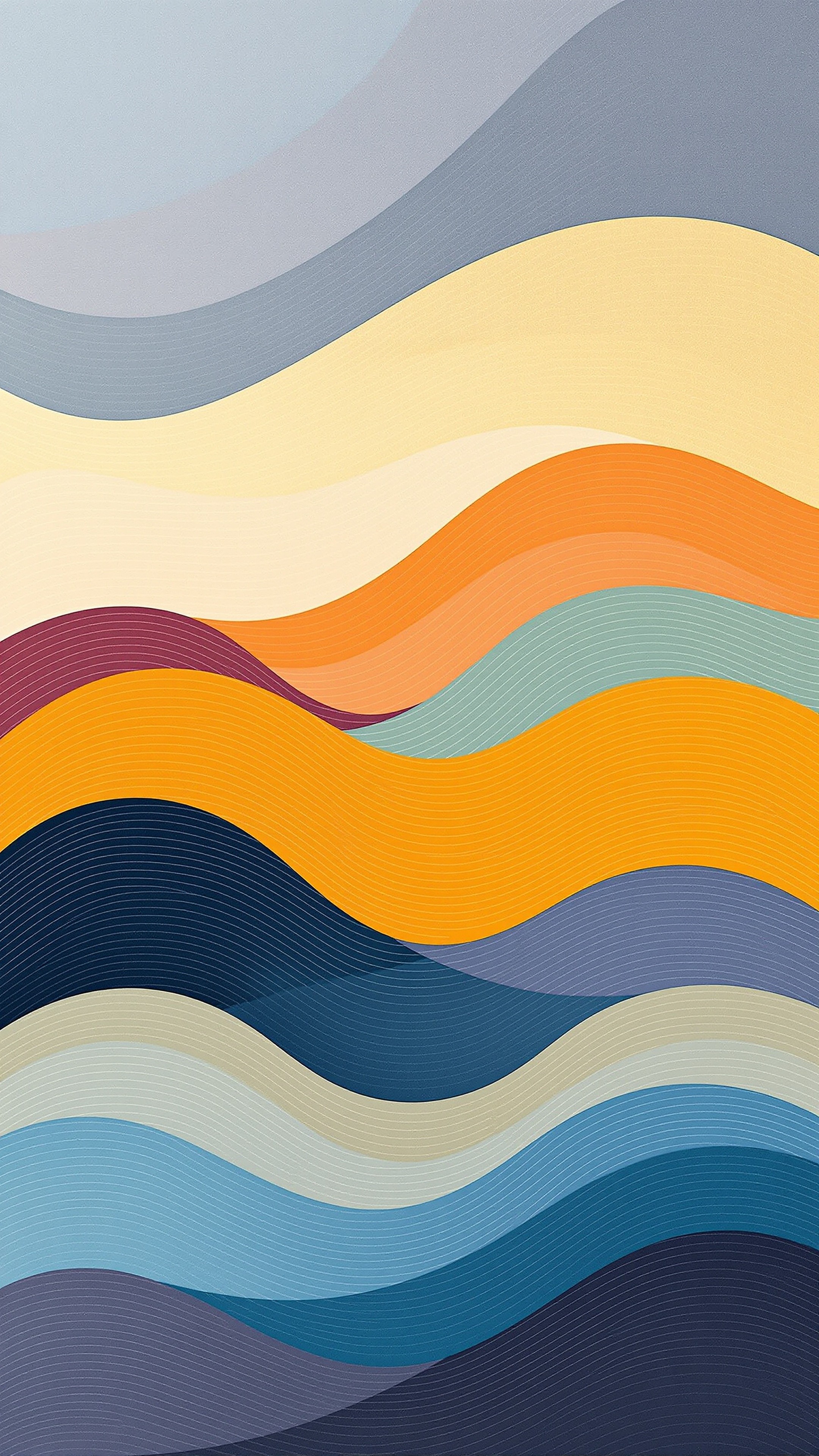 Wave Double - Abstract phone wallpaper 2160x3840