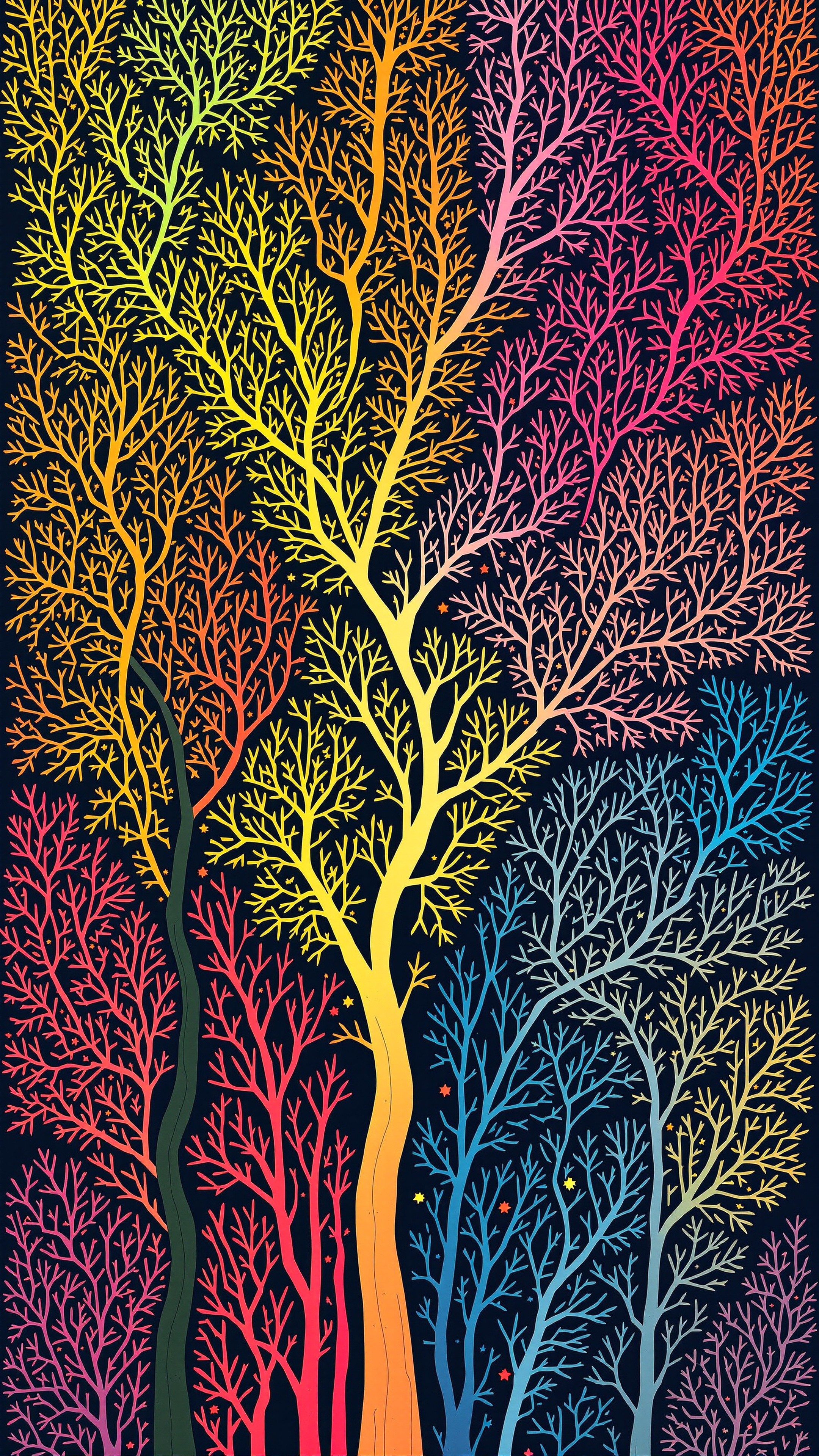Dendritic Pattern - Abstract phone wallpaper 2160x3840