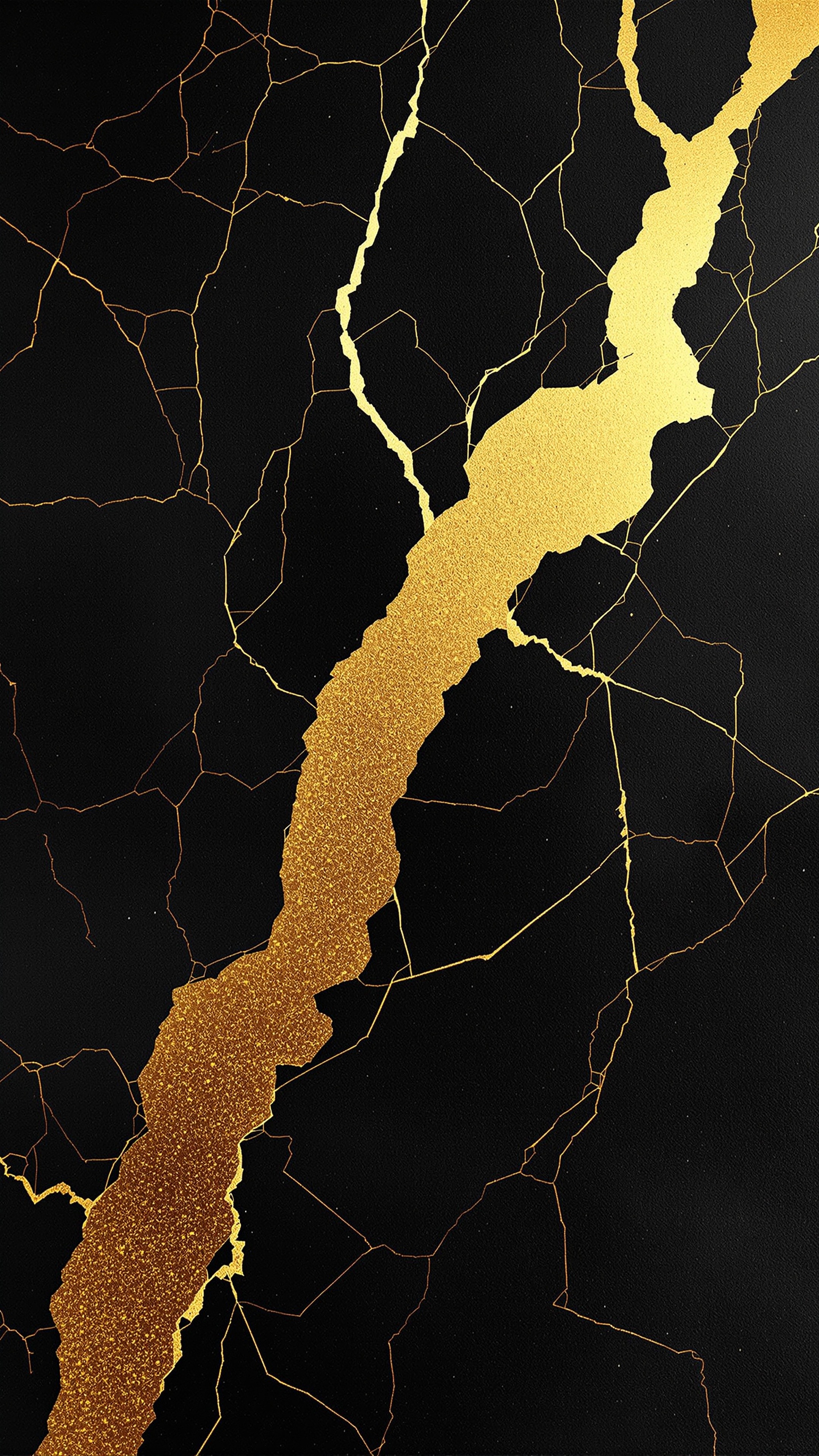 Kintsugi Gold - Abstract phone wallpaper 2160x3840
